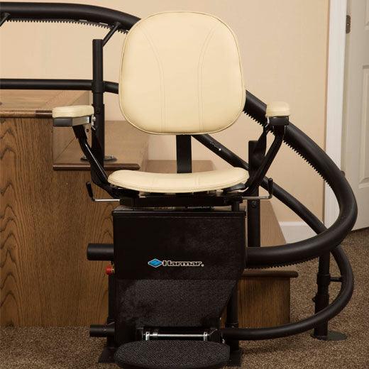 curved stair lifts with custom chairs